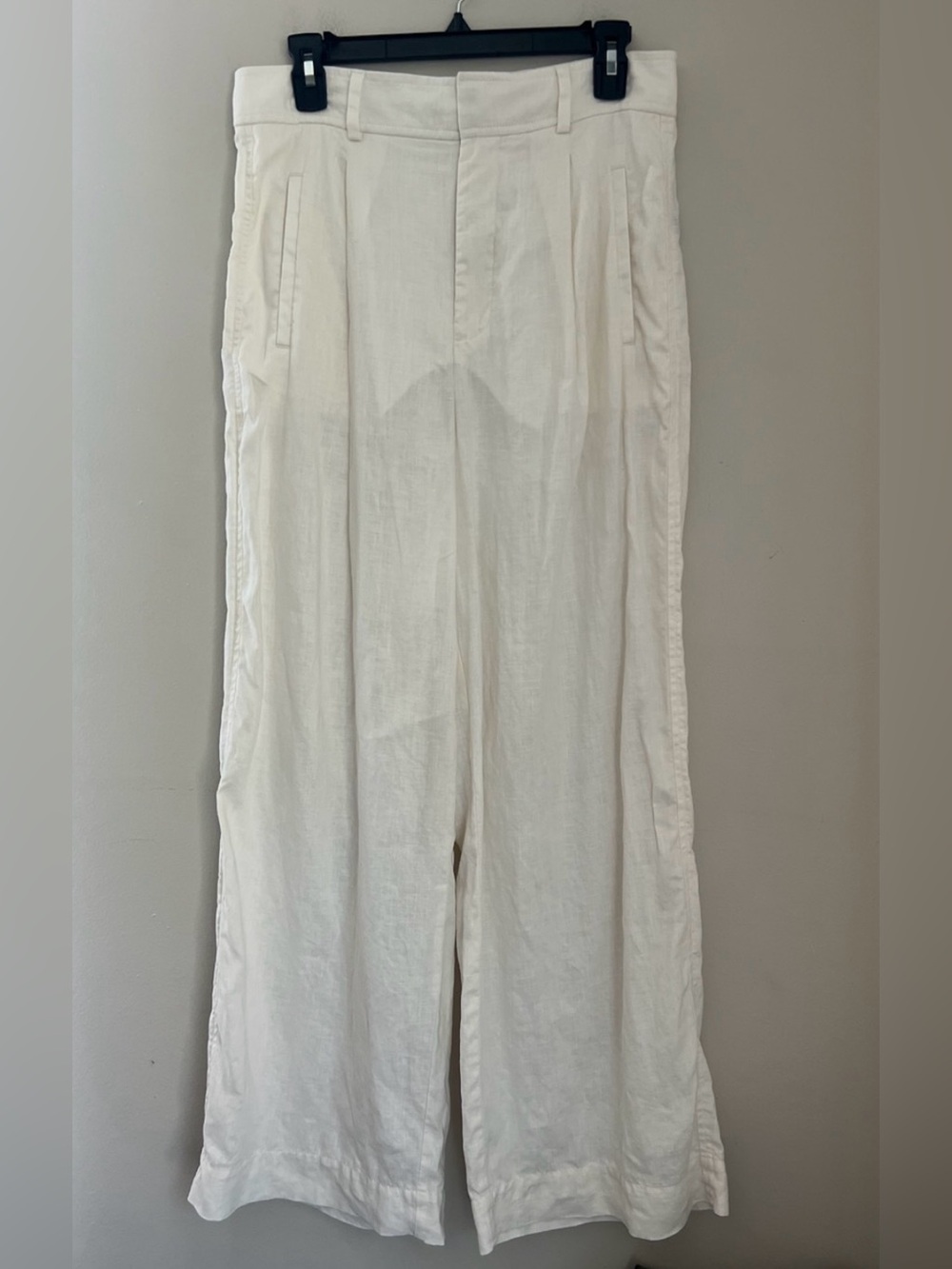 Everlane THE LINEN WAY HIGH DRAPE PANT Women’s 8 Bone Ivory Wide Leg Lightweight